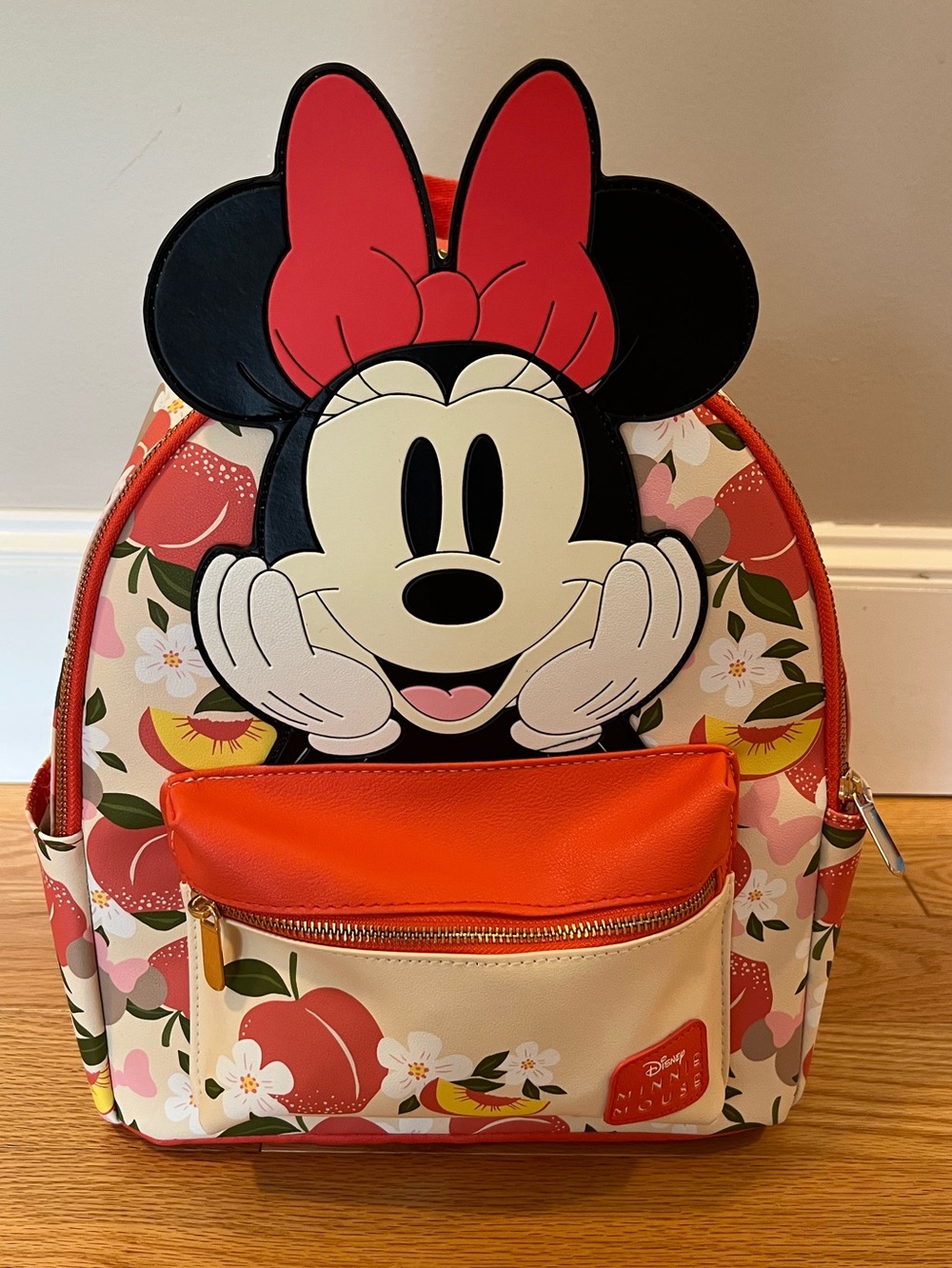 Disney Minnie Mouse Floral Kids Backpack - Coral/orange, Cream, Black